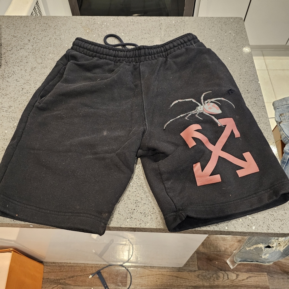Off-WhiteMen's Arachno Arrow Graphic Sweat Shorts Dz XS